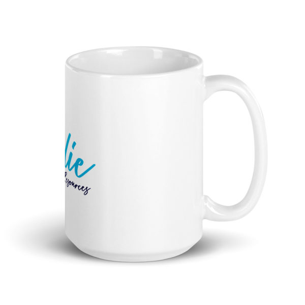 white glossy mug oz handle on right fc